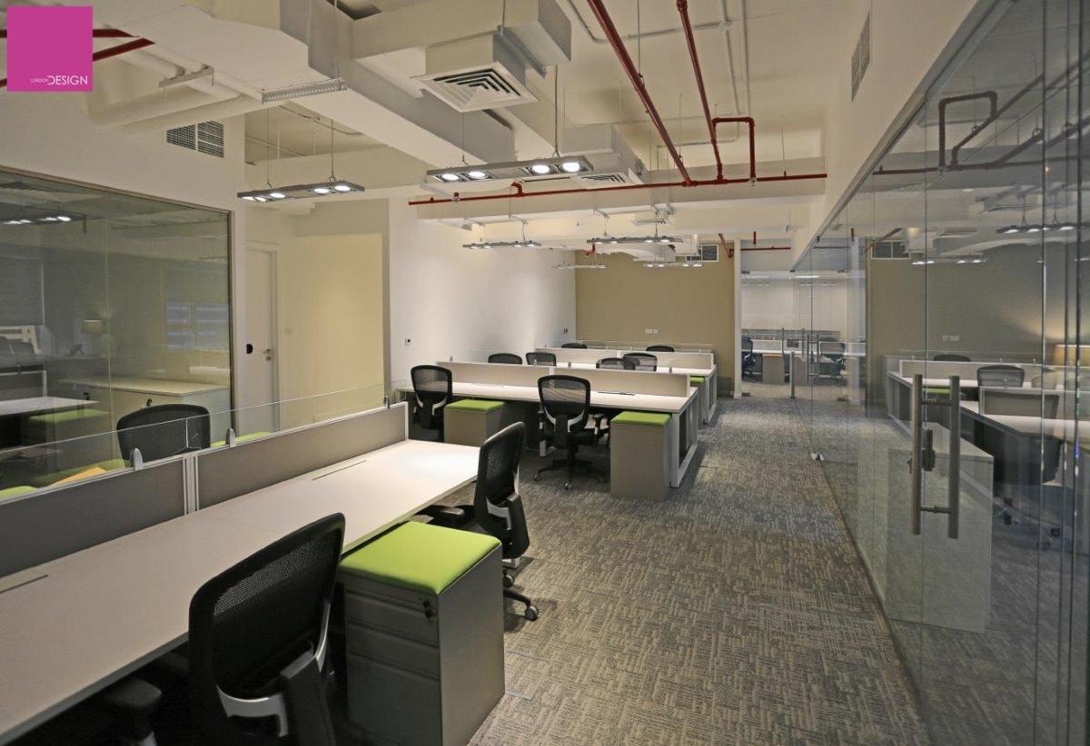 Open plan office with workstations