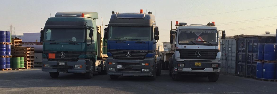 KDC haulage trucks loaded for delivery at the yard